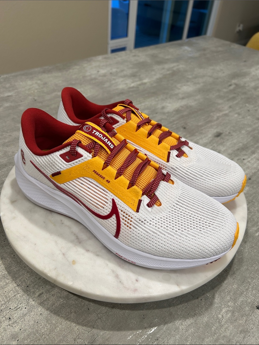 Nike Air Pegasus Trojans white Red Running Sneakers M- 9.5